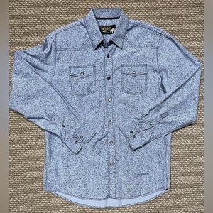 Western style long sleeve shirt with unique black pearl snaps